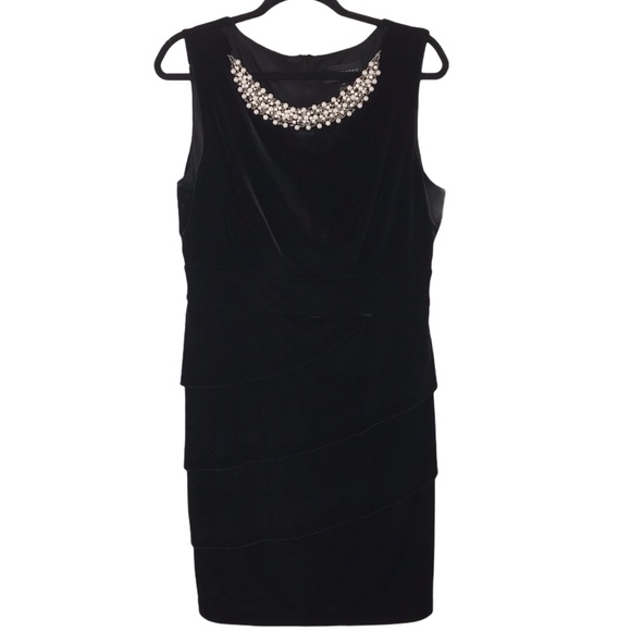 Vintage Dresses & Skirts - Vintage Black Velvet Evening Dress